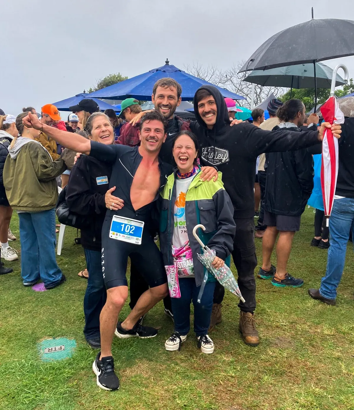 Justo and friends at the race