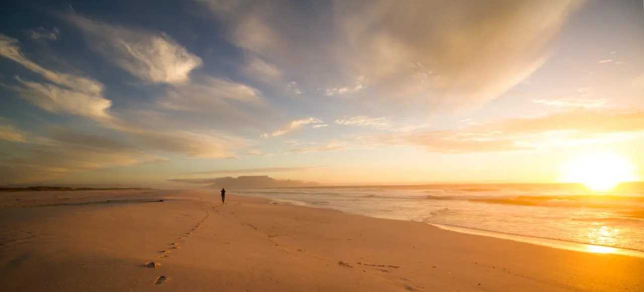 Cape Town beach at sunset