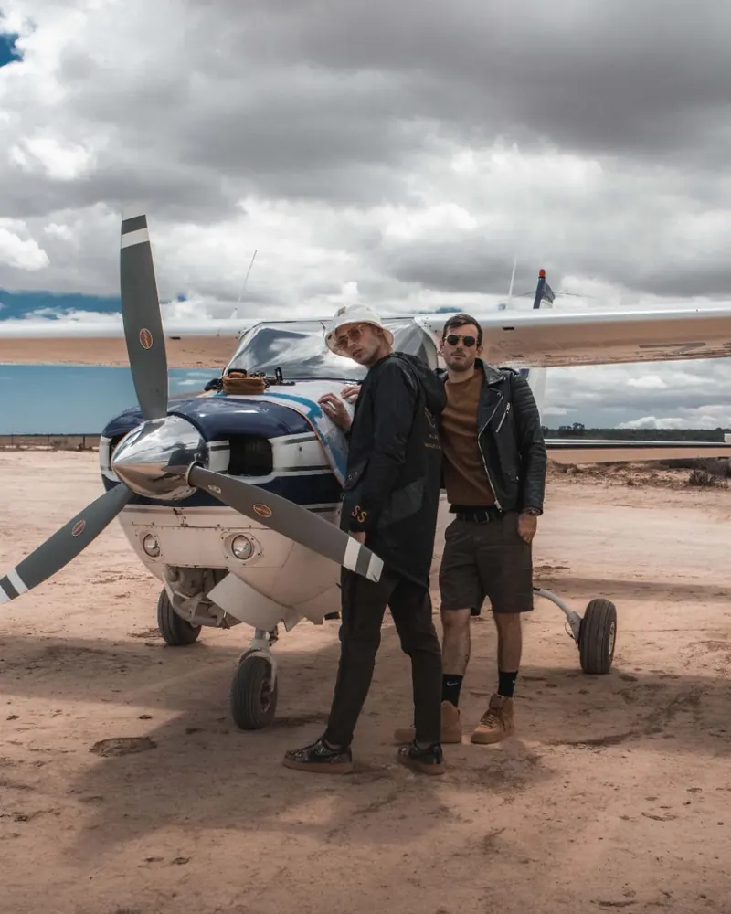 Evan and friend at the Cessna